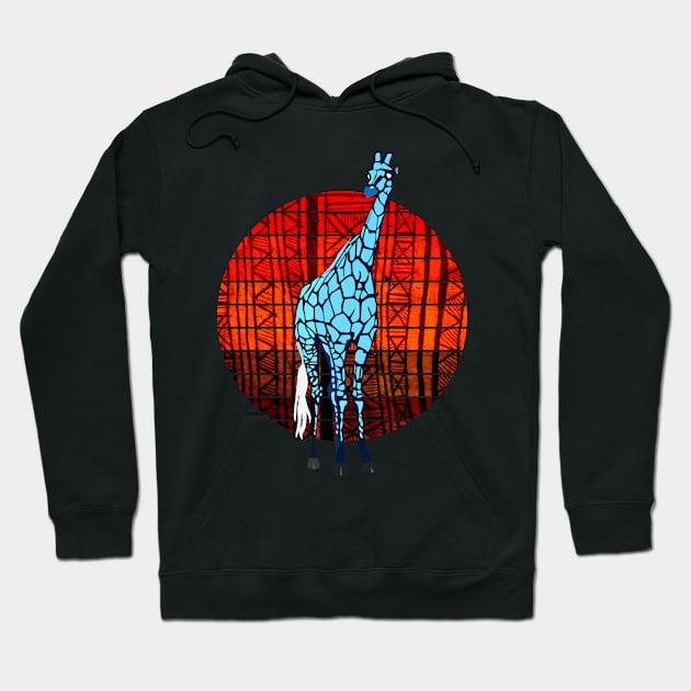 Blue Giraffe and African Sun Hoodie by Heartsake